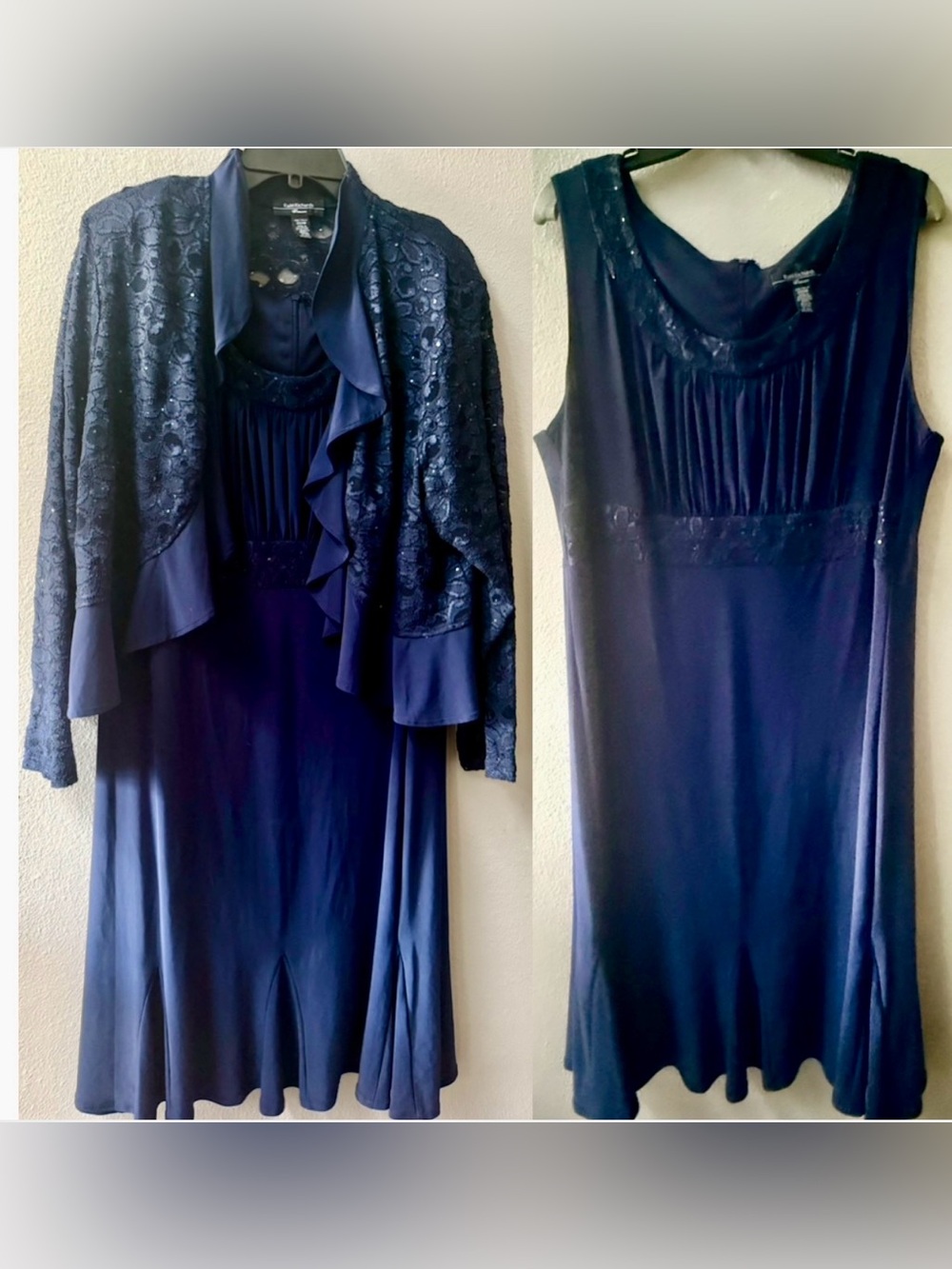 R&M RICHARDS MOTHER of BRIDE/GROOM 2pc. EMPIRE WAIST TEA LENGTH DRESS  SIZE 20W